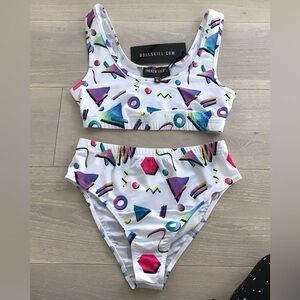 Trickz N’ Treatz  80’s 90’s Themed Halloween Costume Brief top and  Bottoms sz M